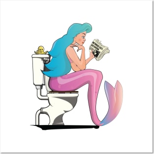 Mermaid on the Toilet Posters and Art